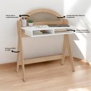 Ver imagem 3 de Mesa Escrivaninha Penteadeira Cecília Orgânica 90cm 100%mdf com Nicho Integrado - Abmaza