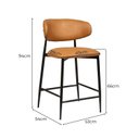 Ver imagem 3 de Banqueta para Bancada e Cozinha Estilo Industrial Metal Navy Preto/Corino Caramelo