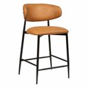 Ver imagem 1 de Banqueta para Bancada e Cozinha Estilo Industrial Metal Navy Preto/Corino Caramelo