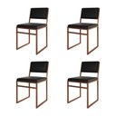 Ver imagem 1 de Kit 4 Cadeiras de Jantar Industrial Isa Assento Corino Preto Base Cobre