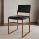 Ver imagem 2 de Kit 4 Cadeiras de Jantar Industrial Isa Assento Corino Preto Base Cobre