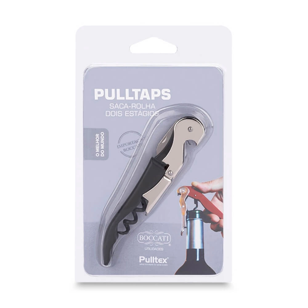 Saca-rolha Dois Estágios Abridor de Garrafa Pulltex Pulltaps:preto - 4
