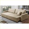 Sofá Cama Retrátil e Reclinável 2,50m com Molas Karina Veludo Bege Rover & Beato - 4