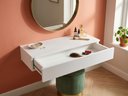 Ver imagem 4 de Penteadeira Gaveta Suspensa 80cm MDF com Gaveta Trilho Telescópico Mesa Maquiagem Camarin - Branco