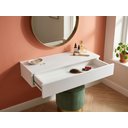 Ver imagem 4 de Penteadeira Gaveta Suspensa 80cm MDF com Gaveta Trilho Telescópico Mesa Maquiagem Camarin - Branco