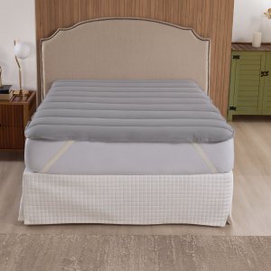 Pillow Top Casal Padrão Casa Scarpa Cotton Malha Algodão Super Macio - Cinza