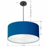 Pendente Cilíndrico Vivare Free Lux Md-4386 Cúpula em Tecido Azul-marinho da Canopla Canopla Preta - 2