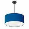 Pendente Cilíndrico Vivare Free Lux Md-4386 Cúpula em Tecido Azul-marinho da Canopla Canopla Preta - 1