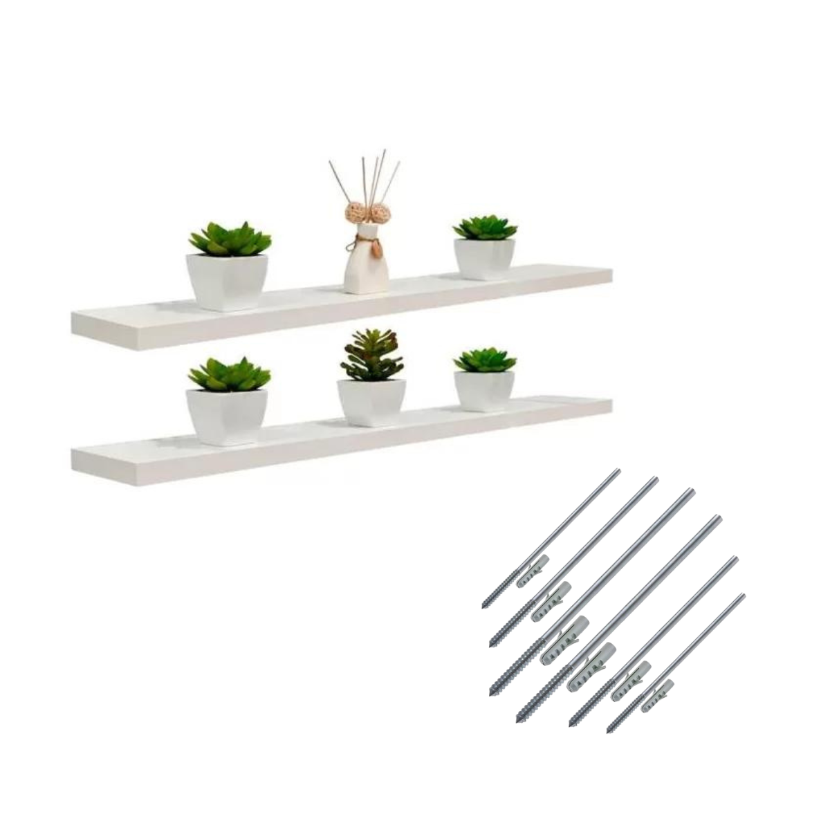 Kit 2 Prateleira Mdf Suporte Invisível Flutuante 70cm Branca Laqueada Decoração - Organizze Móveis