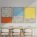 Ver imagem 2 de Quadro Decorativo 3 Telas Abstrato Vii Diversos Tamanhos