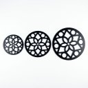 Ver imagem 1 de Descanso de Panela Kit com 3 Redondo Mandala Acm Preto Trivet Suporte Panela Quente Cozinha Decoraçã