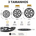 Ver imagem 2 de Descanso de Panela Kit com 3 Redondo Mandala Acm Preto Trivet Suporte Panela Quente Cozinha Decoraçã