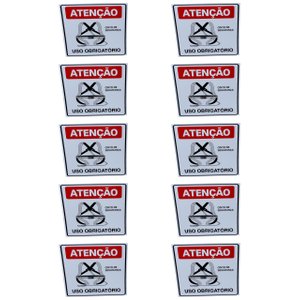 Kit Combo 10 Placa Sinalização Obrigatorio Cinto Segurança