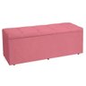 Kit Painel e Calçadeira Baú Queen 1,60m Roma Suede Rosa - Pallazio - 8