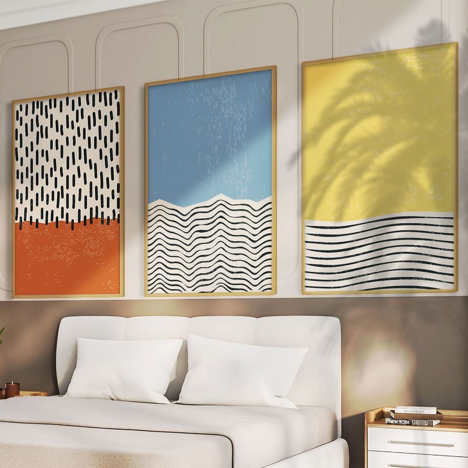 Quadro Decorativo 3 Telas Abstrato Vii Diversos Tamanhos - 1