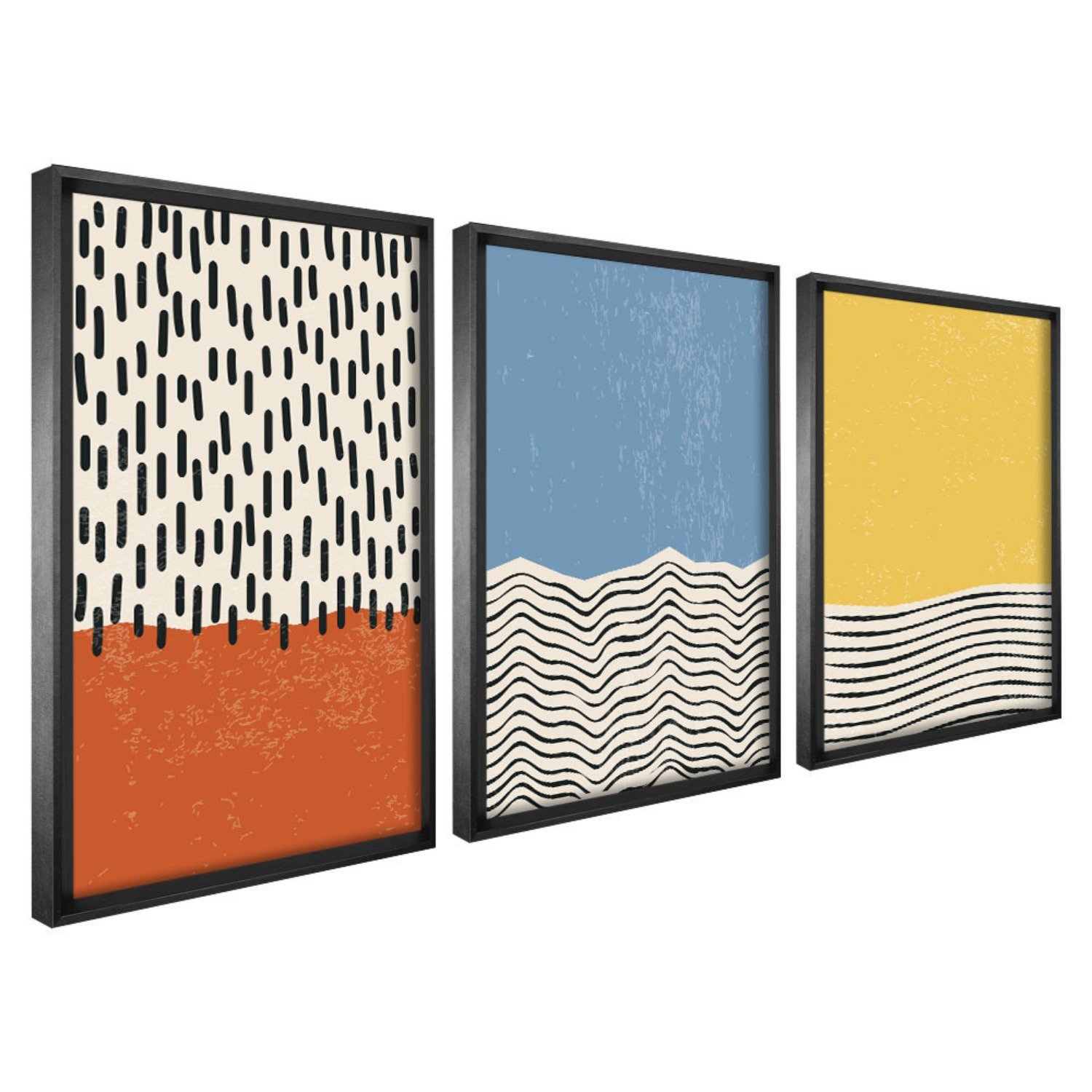 Quadro Decorativo 3 Telas Abstrato Vii Diversos Tamanhos - 3