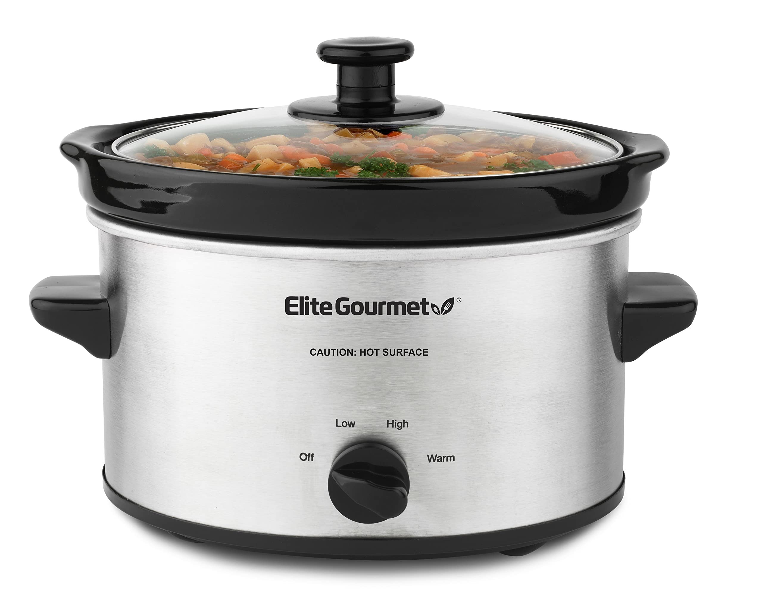 Elite Gourmet Mst-275xs Slow Cooker Oval 2qt Aço Inoxidável - 1