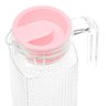 Jarra de Vidro Texturizada Diamante com Tampa Colorida 1,2 L Rosa - 2