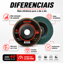 Ver imagem 6 de Kit 5 Disco Flap 4.1/2" (G40) Premium - Tubarão