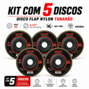 Ver imagem 2 de Kit 5 Disco Flap 4.1/2" (G40) Premium - Tubarão