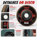 Ver imagem 5 de Kit 5 Disco Flap 4.1/2" (G40) Premium - Tubarão