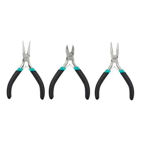 Kit Brw Mini Alicates Aço 3 Peças p/Artesanato - AL0001