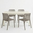 Ver imagem 1 de Kit 1 Mesa Creta 140x72cm e 4 Cadeira Tulum em Polipropileno