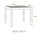 Ver imagem 2 de Kit 1 Mesa Creta 140x72cm e 4 Cadeira Tulum em Polipropileno