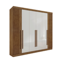 Ver imagem 2 de Guarda Roupa Casal Ripado 6 Portas 6 Gavetas da Vinci Ipê Off White 100% Mdf - D' Doro