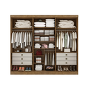 Ver imagem 4 de Guarda Roupa Casal Ripado 6 Portas 6 Gavetas da Vinci Ipê Off White 100% Mdf - D' Doro