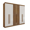 Ver imagem 1 de Guarda Roupa Casal Ripado 6 Portas 6 Gavetas da Vinci Ipê Off White 100% Mdf - D' Doro