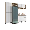Ver imagem 3 de Cozinha Compacta Delina 9 Portas 1 Gaveta 230cm Amêndoa Branco AJL Móveis