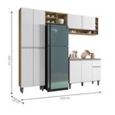 Ver imagem 2 de Cozinha Compacta Delina 9 Portas 1 Gaveta 230cm Amêndoa Branco AJL Móveis