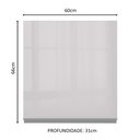 Ver imagem 2 de Armário Aéreo Madesa Acordes 100% MDF 60 cm 1 Porta Branco Brilho Cor:Branco