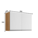 Ver imagem 3 de Armário de Geladeira Aereo 2 Portas Andreia 80cm Ajl Móveis:amêndoa Branco
