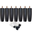 Ver imagem 1 de Kit 07 Pés de Madeira para Camas Box Casal Pe de Cama 13cm Pés para Móveis Preto
