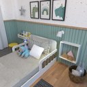 Ver imagem 5 de Cama Infantil Montessoriana Solteiro New Cori Branco/Carvalho Mel