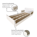 Ver imagem 7 de Cama Infantil Montessoriana Solteiro New Cori Branco/Carvalho Mel