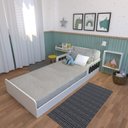 Ver imagem 1 de Cama Infantil Montessoriana Solteiro New Cori Branco/Preto