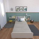 Ver mais imagens de Cama Infantil Montessoriana Solteiro New Cori Branco/Preto