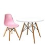 Kit Mesa Infantil Eames Branca 60cm + 1 Cadeira Rosa - 2