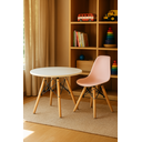 Ver imagem 1 de Kit Mesa Infantil Eames Branca 60cm + 1 Cadeira Rosa