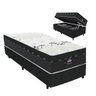 Cama Box Baú Solteiro Molas Ensacadas Miami 88x188x73cm Branco/Preto - Suporta até 120kg por - 1