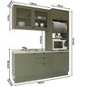 Cozinha Compacta com Vidro 3 Peças 6 Portas 3 Gavetas Sevilha - 3