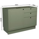 Ver imagem 7 de Cozinha Compacta Modulada com Vidro 3 Peças 6 Portas 3 Gavetas Sevilha Verde/Hill/Cinza Argila