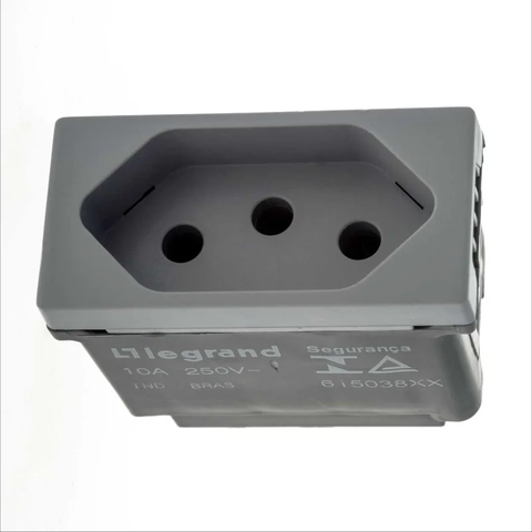 Tomada 2p T 10a 250v B.automatica 1m Cinza 615038cz Pial Plus +