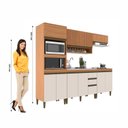 Ver imagem 5 de Cozinha Completa Modulada 5 Peças com Torre Quente e Aéreo Ripado Cecília Marrom/Freijó/Off White