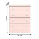 Ver imagem 3 de 777 - Comoda 4 Gavetas Doce Sonho Rosa Acetinado (777.91) + 2617 - G. Roupa 3pts/2gv Doce Sonho Rosa