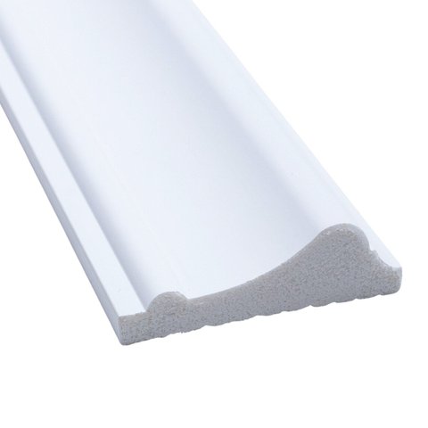 Rodameio de Poliestireno 3,7CMX15MM Liso 2,4METRO Linear Branco Graddus