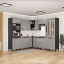 Ver imagem 2 de Cozinha Americana Modulada de Canto Torre Quente Cristaleira com Vidro Reflecta 8 Peças Paris